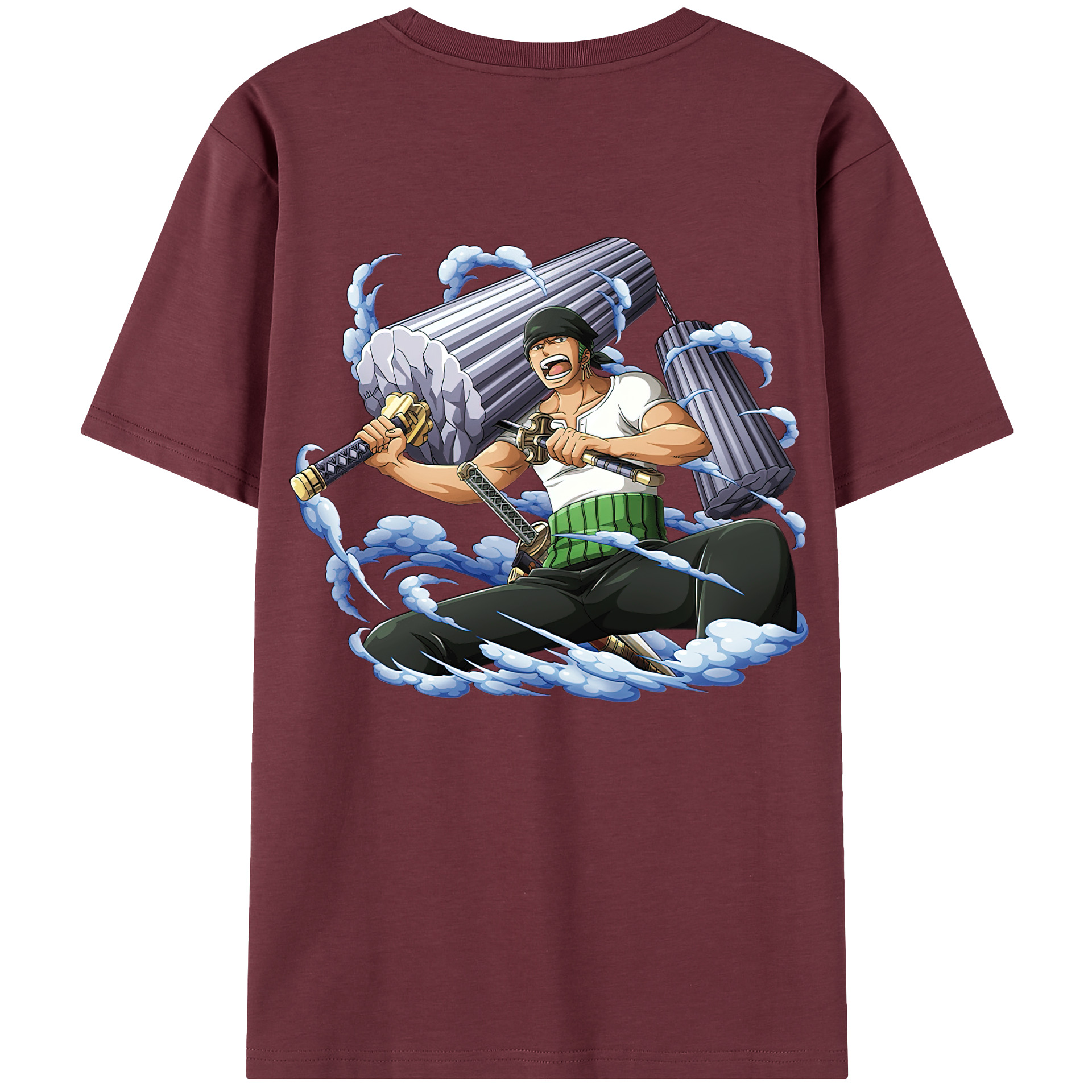 ワンピース ロロノア・ゾロ ONE PIECE Roronoa Zoro 綿100％半袖Tシャツ（背面プリント）